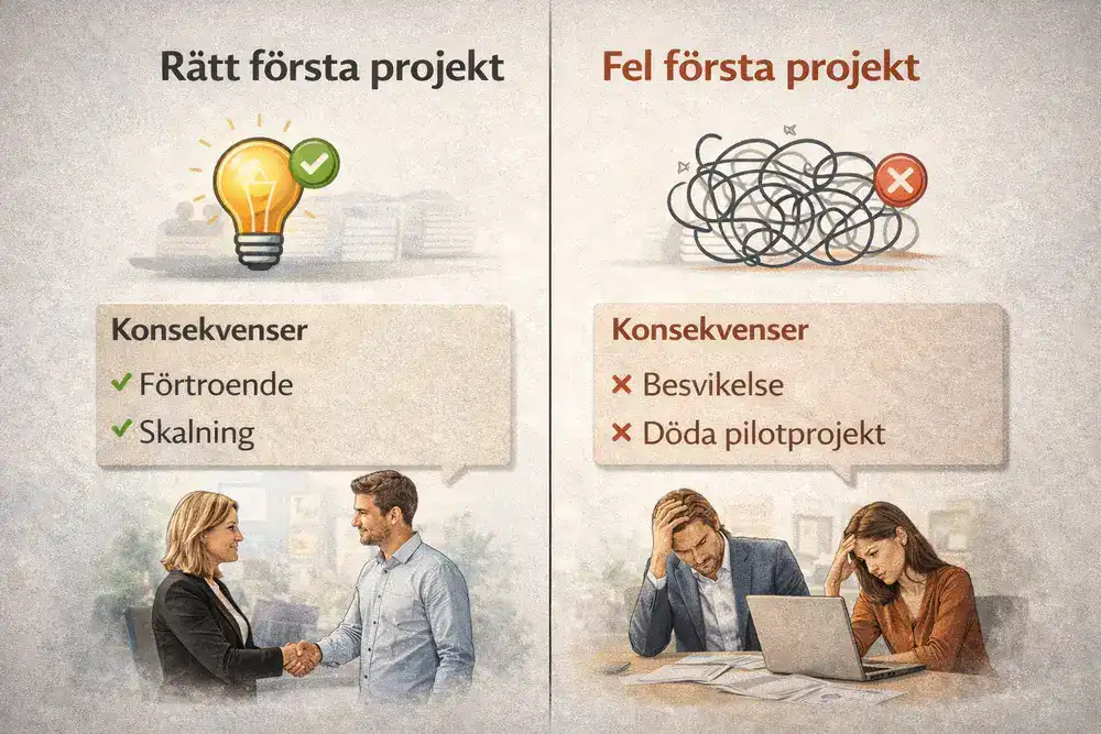 Varför rätt första projekt spelar så stor roll. Första AI-projekt företag